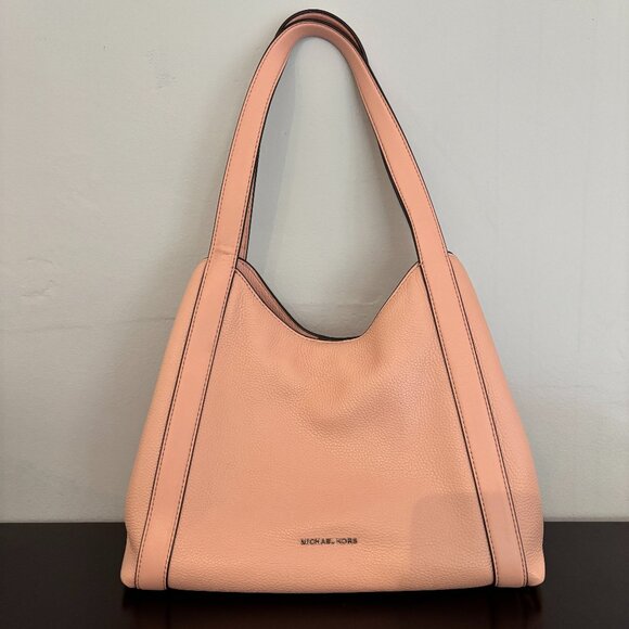 Michael Kors Rosemary Light Pink Large Pebbled Leather Shoulder Bag - Picture 1 of 11